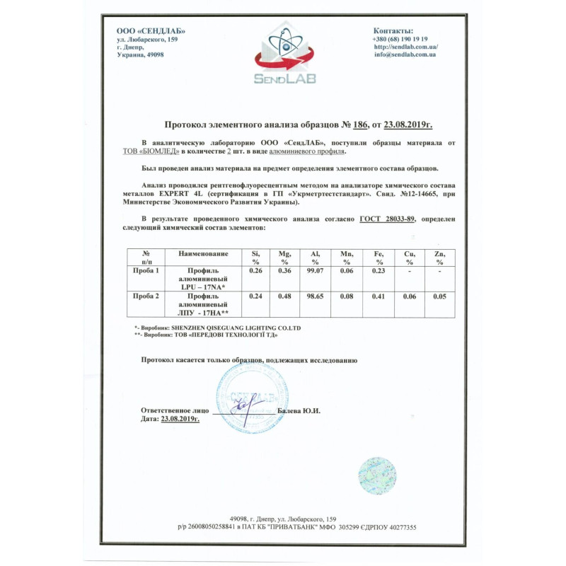 Профіль алюмінієвий BIOM ЛП12 анодований 12х16, 1м