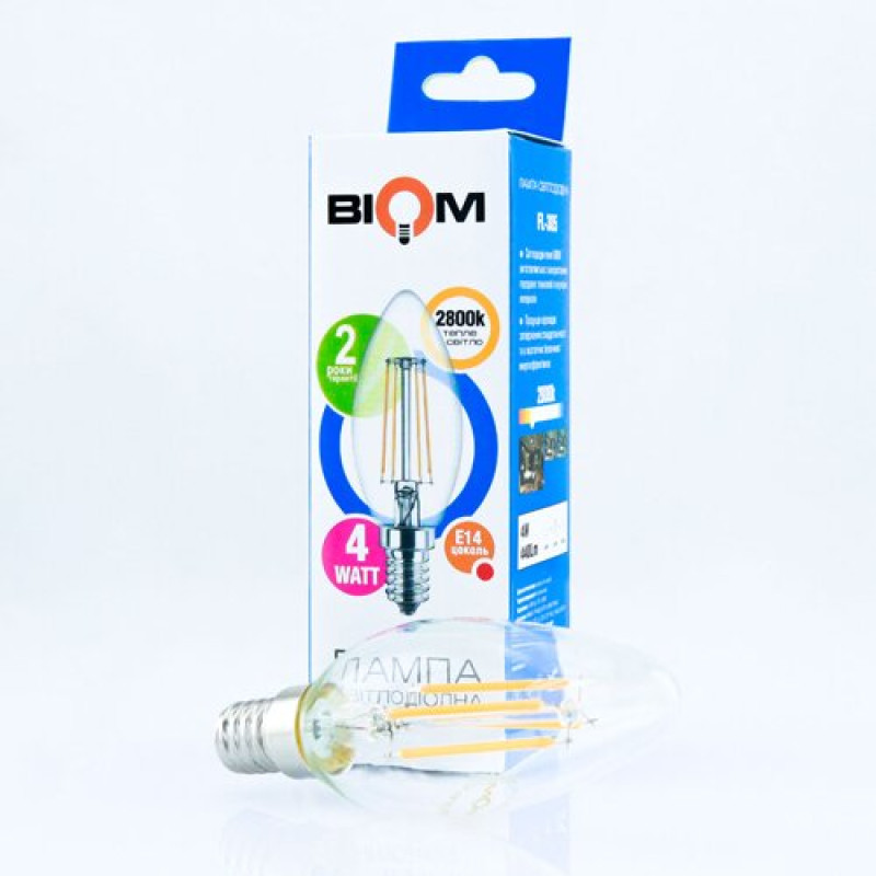 Свiтлодiодна лампа Biom FL-305 C37 4W E14 2800K