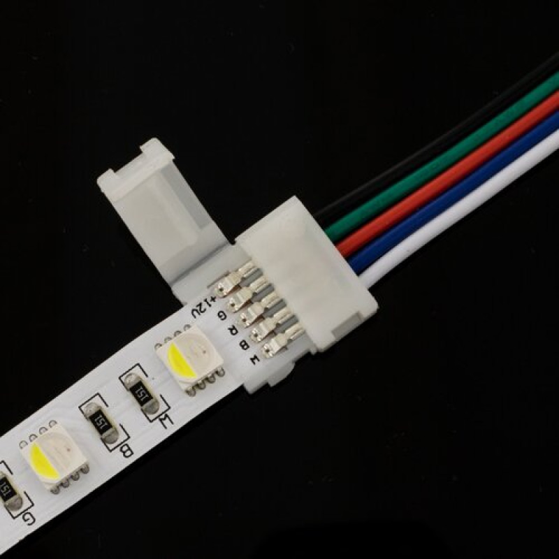 Конектор для світлодіодних стрічок OEM SC-22-SW-15-5 10mm RGBW 2joints wire (дріт-2 затискач)
