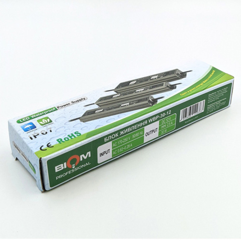 Блок питания BIOM Professional DC12 30W WBP-30-12 2,5А герметичный